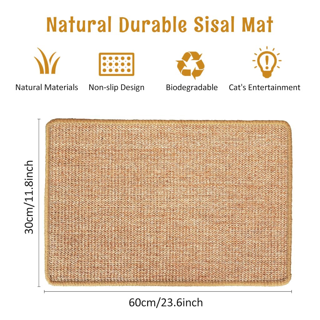 Qpets Cat Scratcher Mat 30 x 60 cm Sisal Hemp Cat Scratcher Mat Anti-Slip Cat Scratcher Floor Pad Cat Bed Liner Durable Sisal Hemp Cat Scratcher Mat Sofa Protection Qpets Cat Scratcher Mat 30 x 60 cm Sisal Hemp Cat Scratcher Mat Anti-Slip Cat Scratcher Floor Pad Cat Bed Liner Durable Sisal Hemp Cat Scratcher Mat Sofa Protection